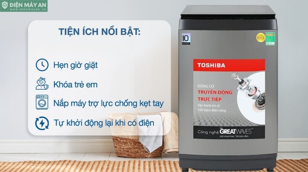 Máy giặt Toshiba Inverter 15 kg AW-DM1600LV(SG)